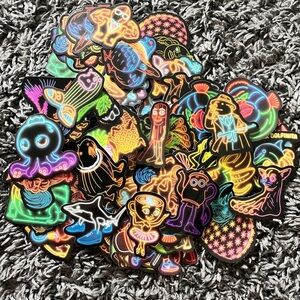 Italian Brainrot Colorful Neon Stickers 170+